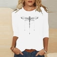 thumbnail image 2 of HKEJIAOI Womens 3/4 Sleeve Tops Floral Print Crew Neck XL Summer Tops, 2 of 5