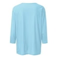 thumbnail image 5 of KDDYLITQ 3/4 Sleeve Blouses for Plus Size Woman Womens Sexy Tops Crew Neck Blouses for Women Dressy Womens Blouses and Tops Comfort Colors Tshirt Women Light Blue S, 5 of 5