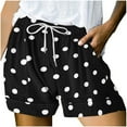 thumbnail image 2 of Edvintorg woman shorts casual Women's Summer Printed Pocket Lace Up Shorts Casual beach shorts Women's Shorts Elastic Waist Black L, 2 of 6