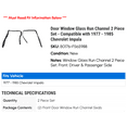 thumbnail image 2 of Door Window Glass Run Channel 2 Piece Set - Compatible with 1977 - 1985 Chevy Impala 1978 1979 1980 1981 1982 1983 1984, 2 of 2