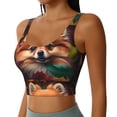 thumbnail image 2 of KLL Colorful Leaf Chihuahua for Workout Tank Tops for Women,U Back Fitness Top Built in Shelf Bras Padded Fit for Yoga Gym-X-Large, 2 of 8