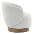 thumbnail image 3 of CHITA Modern Swivel Accent Chair, Round Upholstered Barrel Arm Chair for Living Bedroom, Fabric in Light Gray, 3 of 10