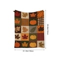 thumbnail image 3 of Manta de Franela con Calabaza y Hoja de Arce para Acción de Gracias | Estampado Digital | Manta Cálida y Acogedora para La Siesta | 150 X 130 Cm | Multicolor | 1 Unidad, 3 of 6