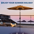 thumbnail image 3 of 9FT Patio Market Umbrella with 32 Solar Powered LED Lights - 8 Ribs, Tilt & Crank, UV-Resistant, Waterproof - Outdoor Garden, Pool, Deck, Backyard, Table Use, 3 of 7