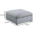 thumbnail image 5 of Joana Cocktail Ottoman- Light Gray Corduroy- Modular Square 39 Inch, 5 of 5
