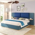 FFZ King Upholstered Platform Bed with Panel Headboard and Storage ...