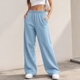 thumbnail image 5 of Women's Wide Leg Sweatpants High Waisted Baggy Lounge Pants with Pockets Soft Oversized Joggers, 2XL, 5 of 7