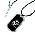 thumbnail image 2 of Marine Dad USMC White on Black Officially Licensed Military Dog Tag Pendant Necklace with Cord, 2 of 5