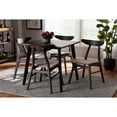 thumbnail image 5 of Britte Mid-Century Modern Beige Fabric Upholstered Dark Oak Brown Finished 5-Piece Wood Dining Set, 5 of 5
