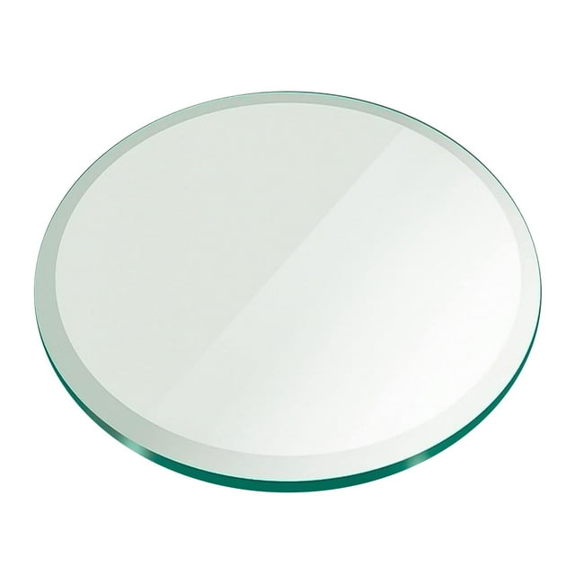 40" Inch Round Glass Table Top 1/2" Thick Tempered Beveled Edge by Fab Glass and Mirror