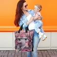 thumbnail image 6 of Iauyy Diaper Bag Backpack, 15L Large Capacity Diaper Bag Tote, Nylon Fabric for Outdoor Travel Shopping, Pink-floral Elephant, 6 of 7