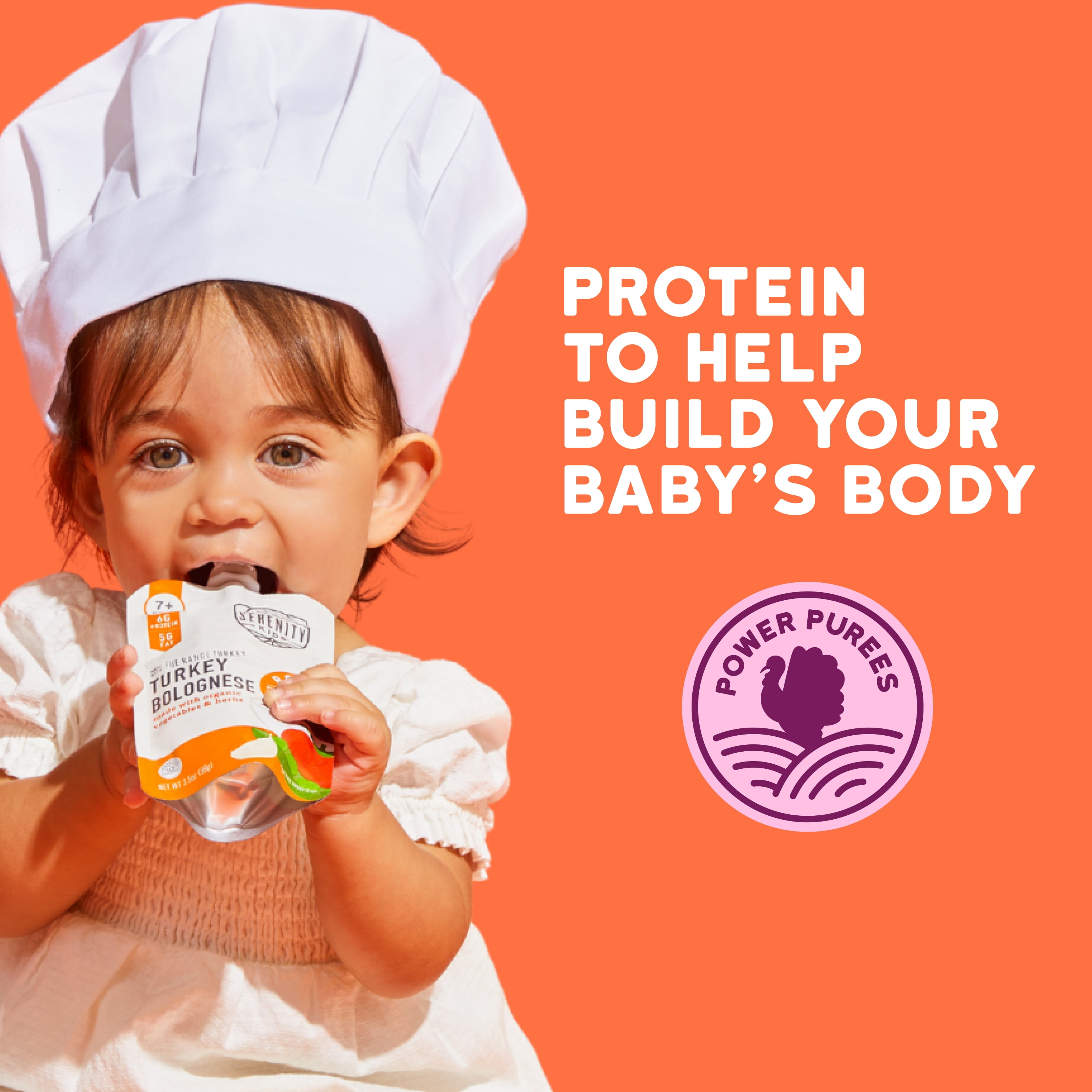 (12 pack) Serenity Kids Free Range Turkey Bolognese with Organic Vegetables, Herbs & Bone Broth Baby Food Pouch 3.5oz