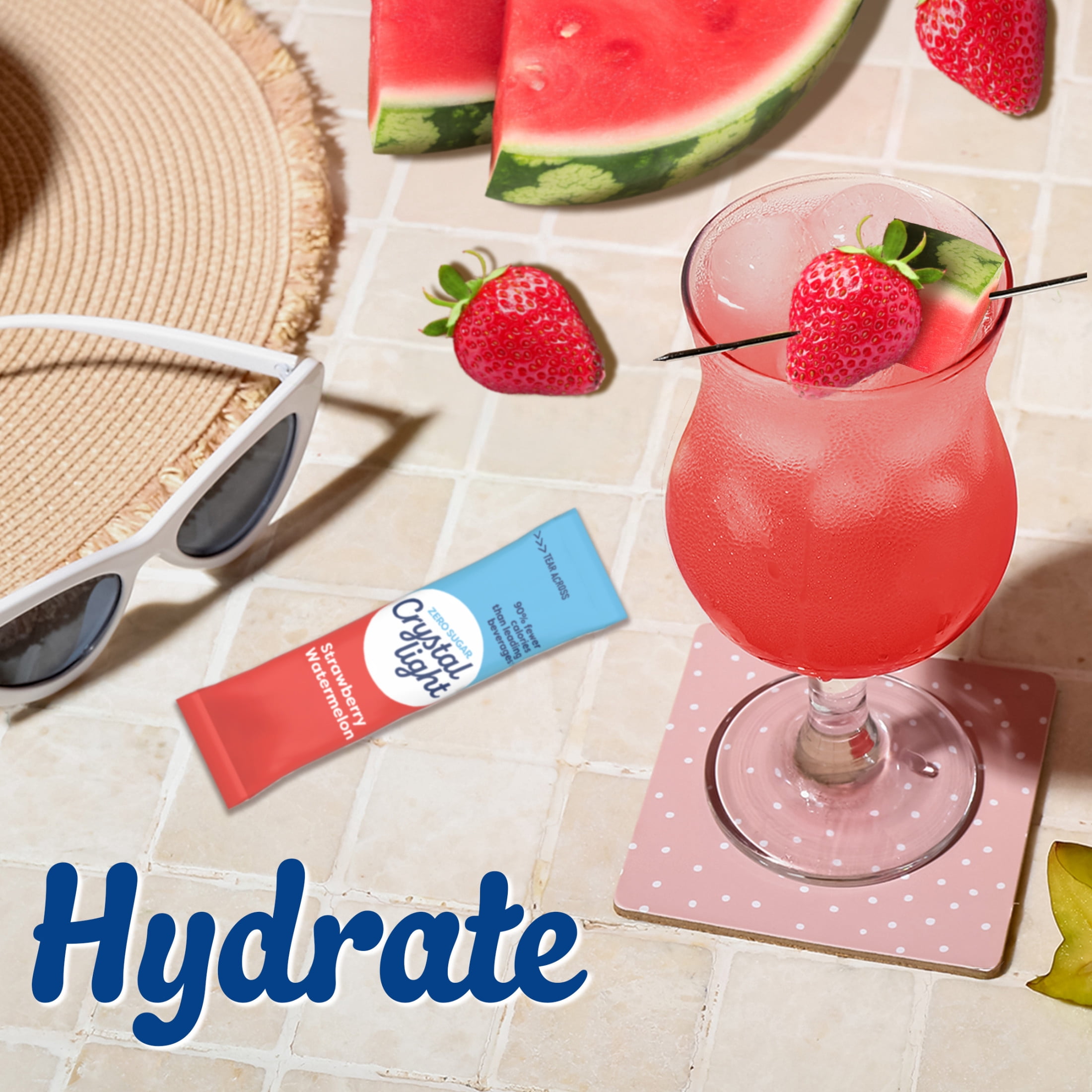 (3 pack) Crystal Light Drink Mix, 6 Pitcher Packets, for Flavorful Hydration and Shareable Refreshment, Strawberry Watermelon artificially flavored, Zero Sugar, Low Calorie, 1.96 oz