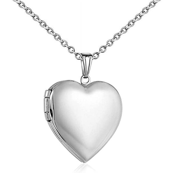 Love Heart Locket Necklace That Holds Pictures Polished Lockets Necklaces Birthday Gifts for Girls Boys