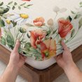 thumbnail image 3 of King Size Fitted Sheet Set - Red Poppy 3 Piece Bedding Sets 16" Deep Pocket Fitted Sheet with 2 Pillowcases, Farmhouse Country Vintage Flower Leaf Plant Brushed Microfiber Hotel Luxury Bed Sheets, 3 of 9