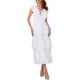 thumbnail image 2 of Vestido de encaje para mujer INSPIRE CHIC para invitada de boda, cóctel, noche, con volantes, mangas cortas, vestido maxi en línea A, color blanco, 2 of 6