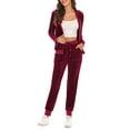 thumbnail image 5 of Biekopu Women Fall 2 Piece Tracksuits Solid Color Zipper Hoodie Sweatshirt and Sweatpants for Activewear Workout Outfits Set, 5 of 9