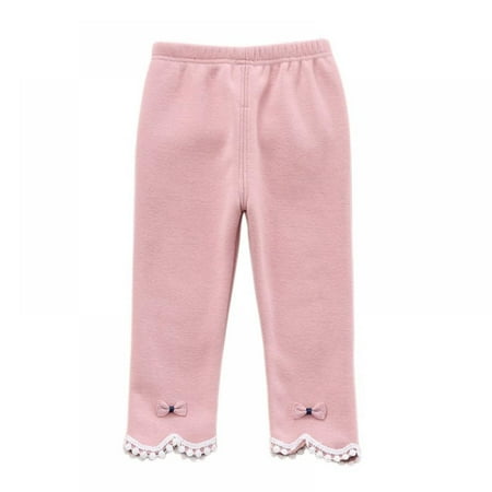 

SYNPOS 6M-4Y Fleece Leggings Girls Girls Winter Warm Fleece Lined Leggings Kids Thick Velvet Tights Pants