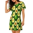 thumbnail image 2 of Naloa Avocado Print Women Nightgowns,Womens Loungewear,Short Sleeve Sleepwear,Comfy Ladies Nightdress, 2 of 6