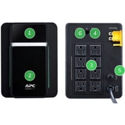 APC Back UPS 1200VA/650W Tower 120V 8x NEMA 5-15R outlets USB Type A + C Ports User Replaceable Battery