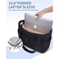 thumbnail image 4 of Puffer Tote Bag for Women, Shoulder Bag Handbag with Cup Holder & 15.6" Laptop Compartment & Trolley Sleeve for Travel, Work, Nurse, Lightweight, 20L, 4 of 6