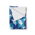 thumbnail image 2 of Abstract Soft Flannel Fleece Throw Blanket, Modern Geometrical Circled Pattern Plain Background Artwork, Cozy Plush for Indoor and Outdoor Use, 50" x 70", Dark Blue White and Blue, by Ambesonne, 2 of 5