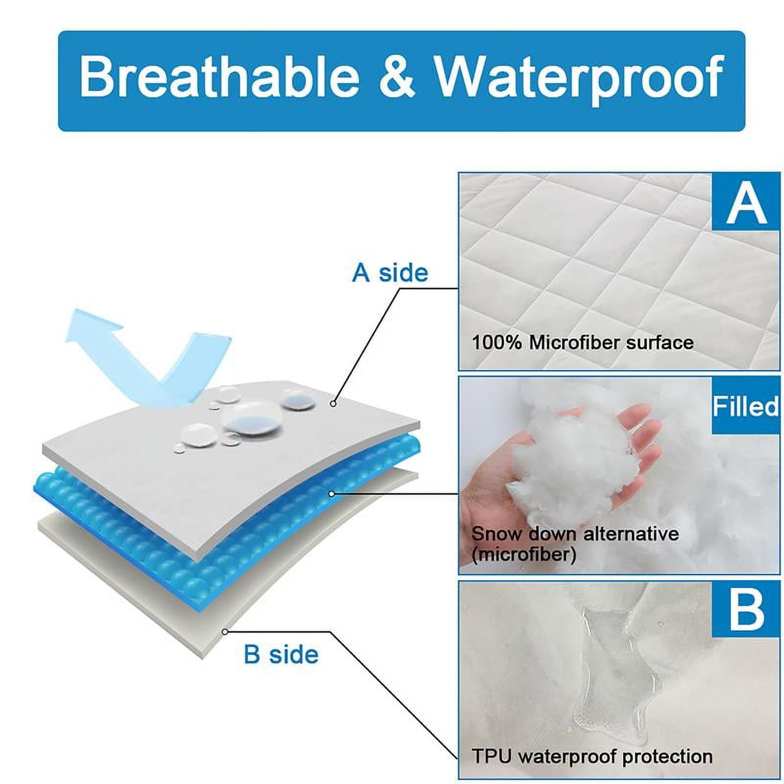 NexHome Microfiber Quilted Fitted Mattress Pad, Twin