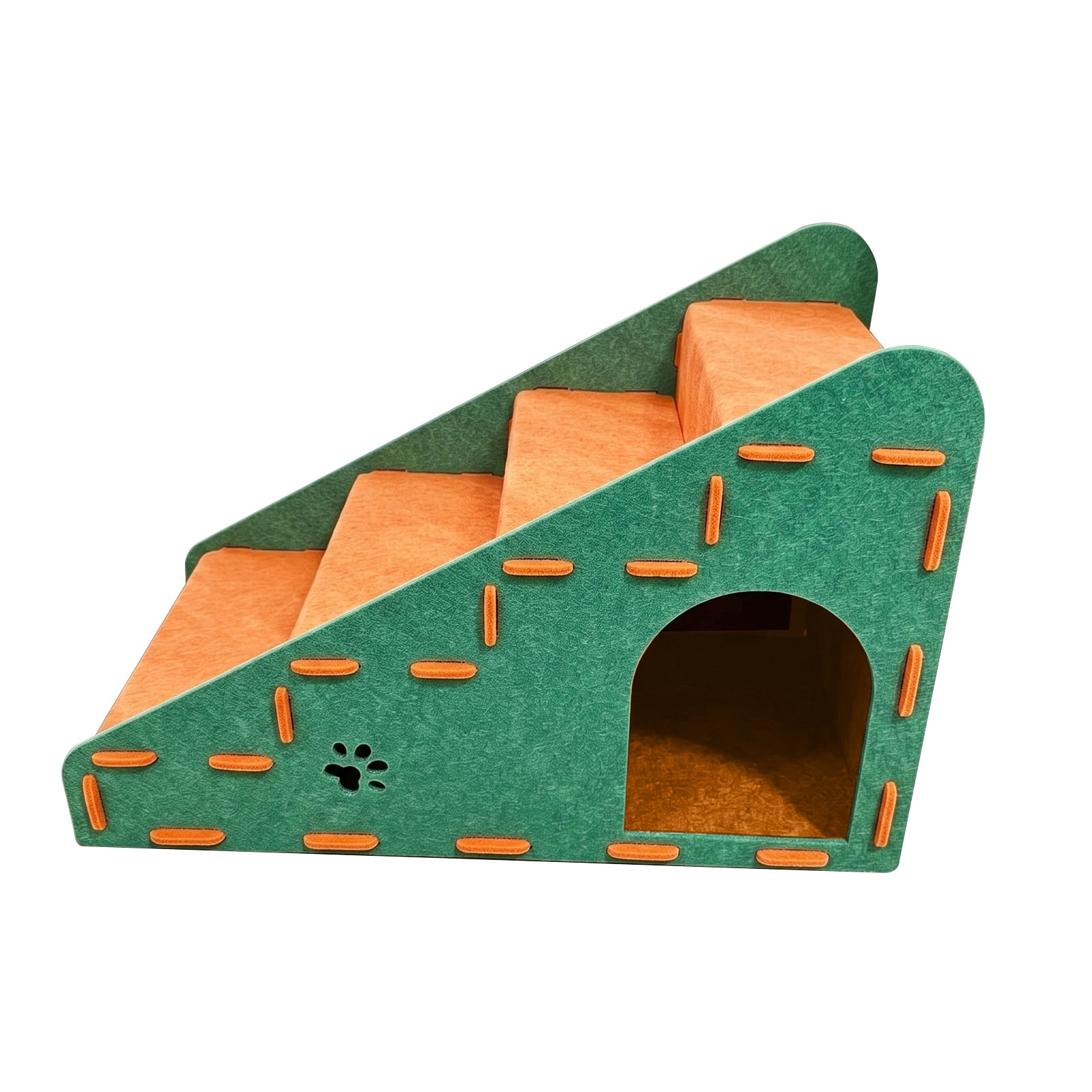 Portable 4‑Tier Pet Stairs Ramp, Durable Cat Dog Steps for Small Dogs, Anti‑Slip Pet Steps for High Bed, Sofa & Vehicle, Pet Mobility Aid for Senior Injured Pets