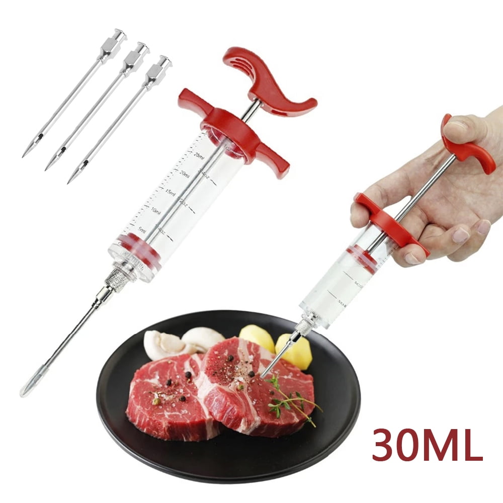 NKTIER 3pcs Marinade Syringe Flavor Syringe Cooking Meat Poultry Turkey