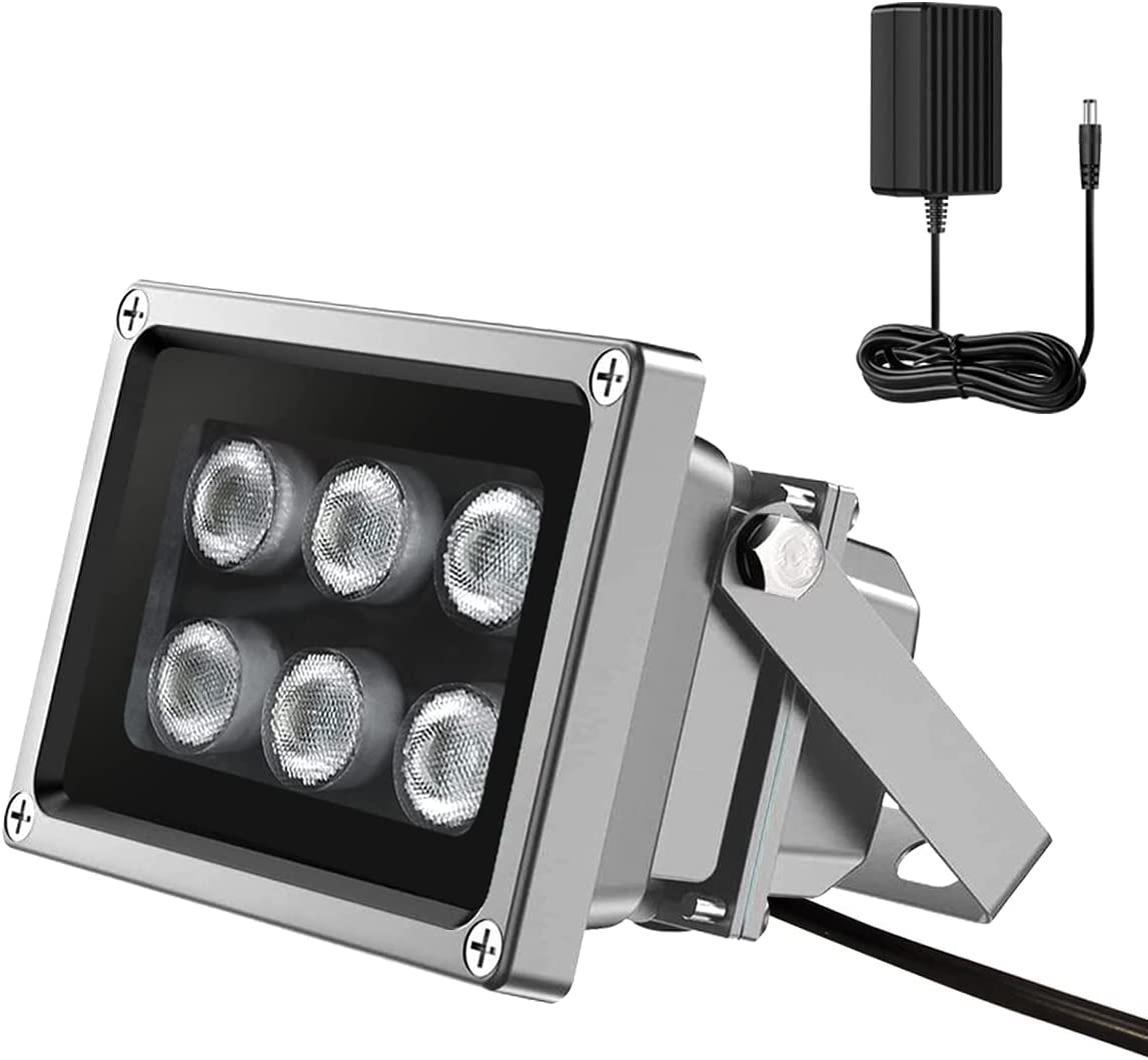 90º 80FT 850nm 6LED IR Illuminator, IR Lights for Security Cameras