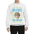 thumbnail image 2 of Wild Bobby, Have a Pretty Pretty Pretty Good Hanukkah Curb Larry, Hanukkah, Unisex Crewneck Graphic Sweatshirt, White, Medium, 2 of 4