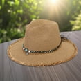 thumbnail image 2 of HJYCHN Summer Holiday Casual Panama Style Sun Hat with Brim Shade for Outdoor Travel Khaki One Size, 2 of 9