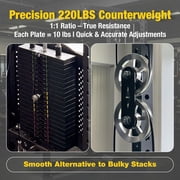 Commercial Lat Pulldown and Low Row Machine 2 in 1, Classic Lat Pulldown/Low Row Combo with 220LBS Weight Stack, Commercial Grade Home Gym Fitness Machine for back, shoulders, biceps Strength Trai