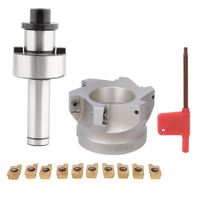 Portabrocas de pinza C20 FMB27 BAP400R-80-27-6 Cortador de ranuras APMT1604 Insertos de fresado (10 piezas de insertos de fresado)