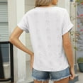thumbnail image 5 of Blczomt Plain Summer Tops for Women Short Sleeve Shirts White V Neck Dressy Blouses for Women Casual, 5 of 8