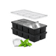 thumbnail image 1 of 2 Moldes De Silicona Para Cubitos De Hielo Con Tapa Xtellar negro, 1 of 4