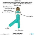 thumbnail image 2 of Dishwasher Air Gap with Skirted Brushed Bronze Brass Cap and Extra Long Threaded Body for Thick or Thin Kitchen Countertops (AG200-806, AG200-X06, AMERIGAP), 2 of 9