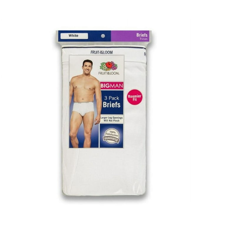 72 Wholesale Men's Fruit Of The Loom White Briefs,size 3xl - at