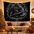 thumbnail image 3 of Bearded Axe Warrior Within Thorned Skull Ring, Dramatic Gothic for Dark Art Lovers, Warrior Wall Art, Halloween Gift, Tapestry Wall Hanging for Den and Man Cave, 3 of 7