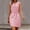 Pink, variant on Morttic Women's Textured Pit Stripe Half Button Sleeveless Drawstring Waist Mini Dress – Solid Color Summer Office Wear Black,S