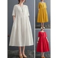 thumbnail image 3 of Homgeek Femmes Robe Ample avec Poches Manches Courtes Vacances Robe Décontractée, 3 of 7