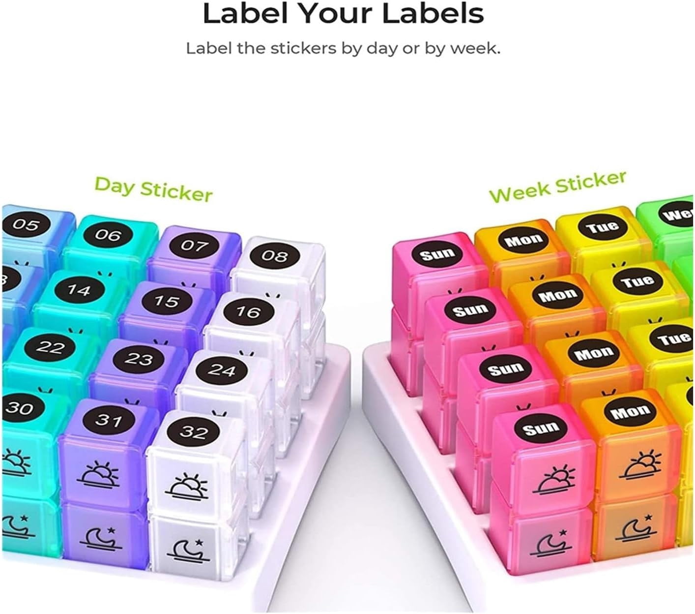 Never Miss a Dose | 31-Day High-Capacity Pill Organizer, 32 AM/PM BPA-Free Compartments | Portable Travel Medication Box