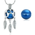 thumbnail image 4 of Hollow Pawprint Dream Catcher Urn Necklace for Ashes Pet Cremation Jewelry Dog Cat Keepsake Gift for Women Men, 4 of 5