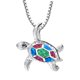 thumbnail image 1 of Turtle Necklace Blue Stone Turtle Pendant Necklace Girls Ladies Jewelry Gifts Girls Birthday Gifts--Colorful-Product code 49550 Colorful, 1 of 5