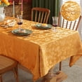 thumbnail image 2 of Maple Leaves Jacquard Tablecloth Rectangle Spill Proof Wrinkle Resistant Table Cloth for Fall Thanksgiving Autumn Harvest Table Cover Amber, 2 of 8