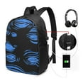 thumbnail image 3 of YFYANG 17" Laptop Backpack, Blue Line Graffiti Fashion Travel Work Backpack with USB and Headphone Cable Interface for Men and Women, 3 of 8