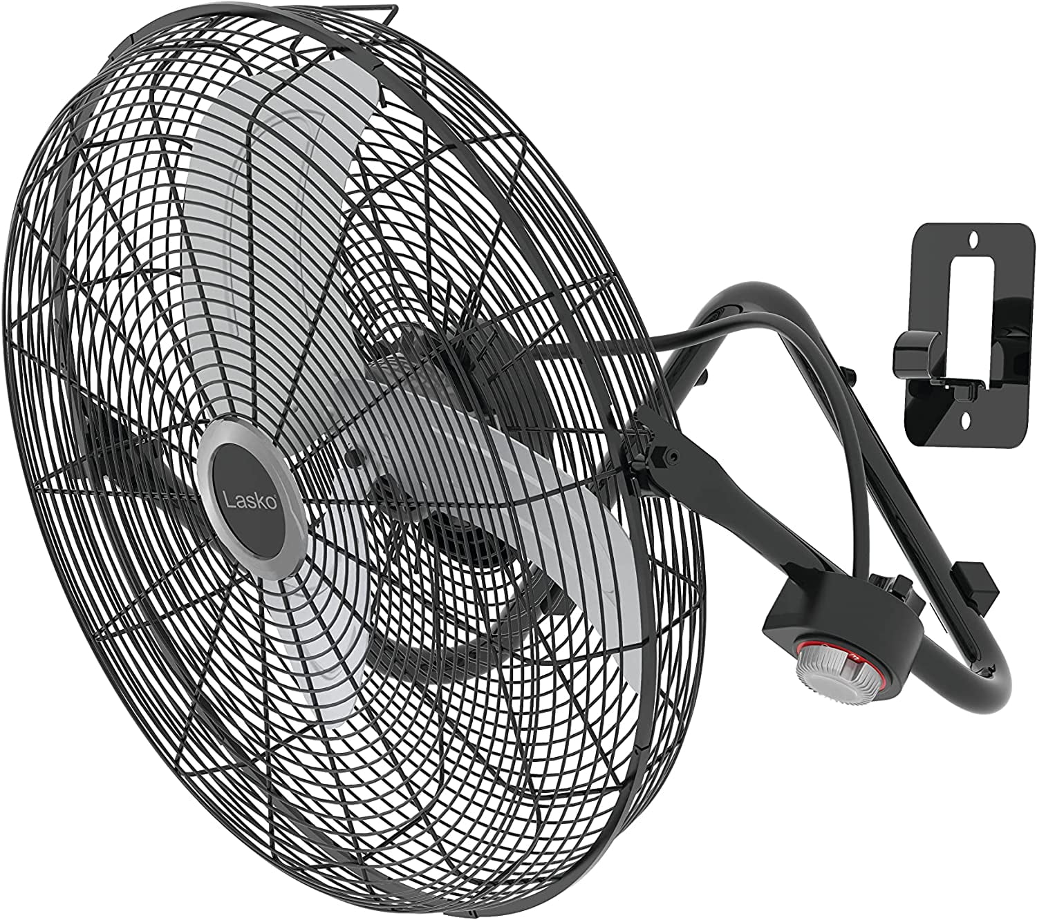Lasko Max Performance 20" 3-Speed Wall Mounted Floor Fan, Black, 2264QM