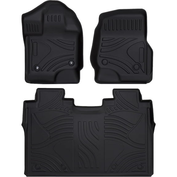 Auto Champ of Texas - Ford F-150 SuperCrew Cab / Raptor Floor Mats - Compatible with 2015-2023 - All Weather Heavy Duty TPE