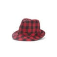 thumbnail image 2 of Plaid Trilby Fedora Hat - Hot Pink, 2 of 2