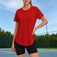 thumbnail image 6 of qelini Sun Protection Tops for Women UPF 50+ Short Sleeve Breathable Shirt Crew Neck Solid Color Rash Guard Fishing Running, 6 of 8
